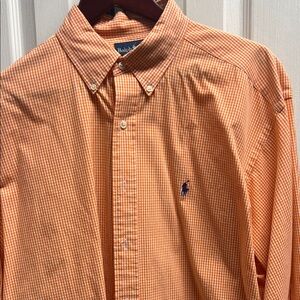Ralph Lauren Men's Orange Gingham Shirt
